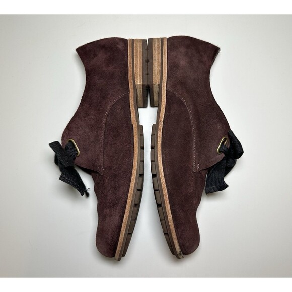 Kork-Ease Women Beryl Oxford Slip On Shoes Suede Burgundy Big Bow Retro SIZE 7.5 - Picture 9 of 12